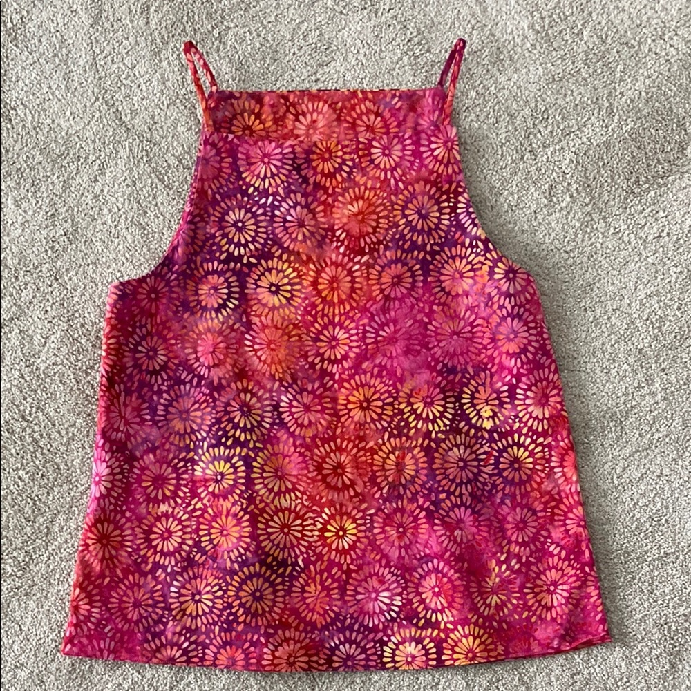 Floral Pink and Orange Batik Women's Top